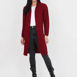 joe hazel Chunky Woollen Coat - Brick RED - P image 2