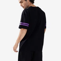 the souled store |Official Black Panther Panther Power Black Printed |Oversized T-Shirts | Half Sleeves Round Neck 100% Cotton image 4