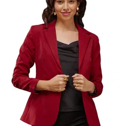 fablestreet Single Breasted Blazer - Red image 1