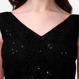 pujia mills Women's Georgette Sipali Sequin Work Sleeveless Blouse image 3