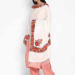 zamour Kashmiri Shawl Stole for Women, Pashmina Feel Woolen Embroidery Chinar Shawls for Winter, 30 x 80 inches Wraps image 5