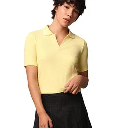 ONLY Women's Solid Regular Fit T-Shirt image 3
