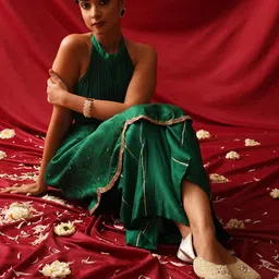 jm looks 1 Designer Punjabi Jutti for Women | Stone & Pearl Embellished Mojari for Brides & Special Occasions image 4