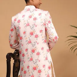 vastramay Men's Multicolor Base Pink - Sherwani Only Top image 3