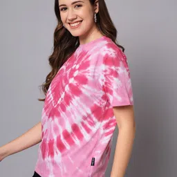 the dry state Women's Loose Fit Half Sleeve Star Tie & Dye T-Shirt image 5