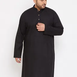 vastramay Men's Cotton Blend Solid Regular Kurta image 2