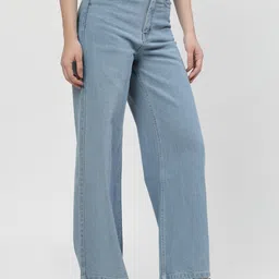 cosmic Women Flared High Rise Light Blue Jeans image 4
