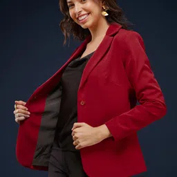 fablestreet Single Breasted Blazer - Red image 3