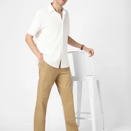 urbano fashion Men's Cotton Regular Fit Casual Chinos Trousers Stretch image 5
