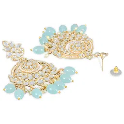 i jewels 18K Gold Plated Traditional Handcrafted Pearl Kundan Beaded Earrings for Women/Girls (E3020) image 3