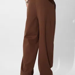 the souled store Tan Brown Men and Boys Cotton Blend Loose Fit Korean Joggers image 4
