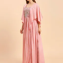 madhuram textiles Madhuram Women's Chinon Gown for Women Ethnic with Embroidery Work Long Gown(M-2456) image 3