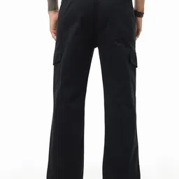 bewakoof Men's Cotton Blend Solid Straight Fit Casual Pants image 4