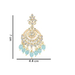 i jewels 18K Gold Plated Traditional Handcrafted Pearl Kundan Beaded Earrings for Women/Girls (E3020) image 5