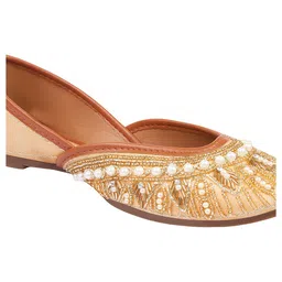 silverarrow Designer Emboidery with Stone Work Mojari Ethnic Jutti Attractive Design for Womens & Girls image 4