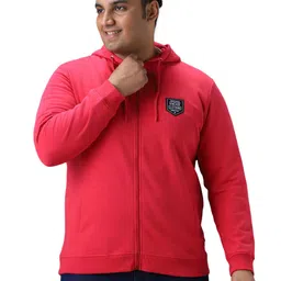 urbano plus Men's Cotton Solid Zippered Hooded Neck Sweatshirt image 1