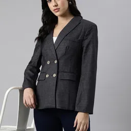 showoffff Women's Double Breasted Slim Fit Blazer image 2