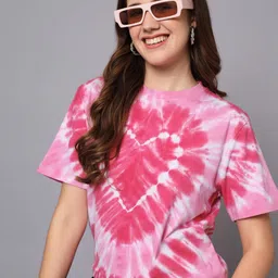 the dry state Women's Loose Fit Half Sleeve Star Tie & Dye T-Shirt image 2