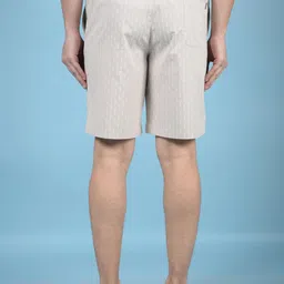 crimsoune club Men's Beige Printed 100% Cotton Lounge Shorts image 4