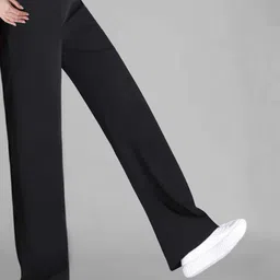 toochki Trousers for Women | Loose Fit Pant | Women's High-Waisted Pants | Trouser | Black Korean image 3