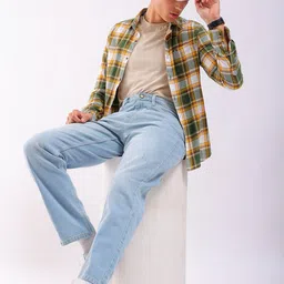 the indian garage co Men's Straight Fit Mid Rise Jeans image 5