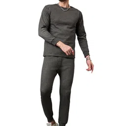 bronation Men's Russian Fleece Thermal Set-THFUR-Dgrey image 1