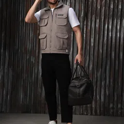 high star clothing High Star Men Polyester Printed Regular fit Collar Sleeveless Jackets 99 image 3