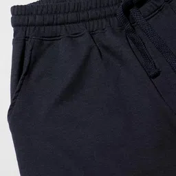the souled store The Souled StoreSolids: Deep Navy Blue Men and Boys Drawstringed Cotton Blend Super Baggy Fit Korean Joggers image 5