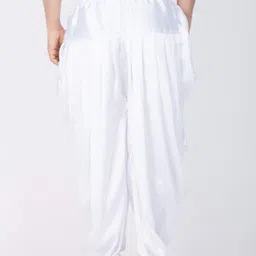 vastramay Men's Rose Gold And White Silk Blend Pyjama and Cowl Dhoti Combo (VASMPRGnMCDWH_46) image 5