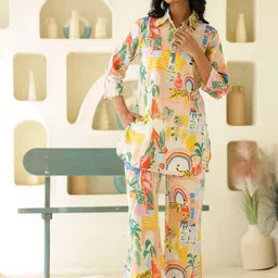 trendy queen Co Ord Set | Casual Wear Pant Top Set | Fancy Co-Ord Set | Full Pair Set | Coord Sets for Women | Top Pant Set (SD817) image 2