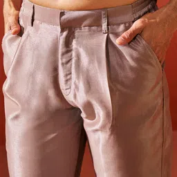 vastramay Men's Silk Blend Sherwani Set, Silk Blend embroidered Indo Western, Kurta And Pant Set for Men for Weddings & Festivals, Traditional Ethnic Wear Outfit image 5