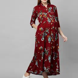 momtobe Women's Rayon Maternity Dress/Pregnancy Dress/Easy Breast Feeding/Breastfeeding Dress/Western Dress with Zippers for Nursing Pre and Post Pregnancy image 3