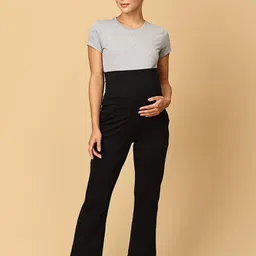 the mom store Maternity Track Pants | for Pregnant Women with Ultimate Comfort | Prenatal Yoga Pants image 2