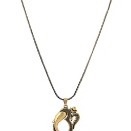 viraasi Gold Plated OM Ganesha Pendant with Chain for Boys and Mens Gift for Boyfriend image 1