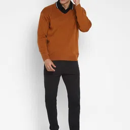 alan jones clothing Men's Acrylic V-Neck Sweater image 5