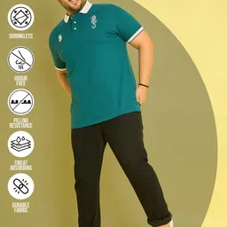 bigbanana Men Plus Size Solid Polo Tshirt image 2
