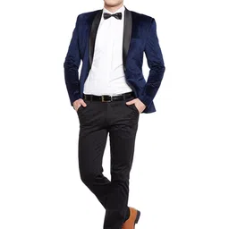 wintage Men's Premium Velvet Notch Lapel Tuxedo Coat Blazer Jacket image 5