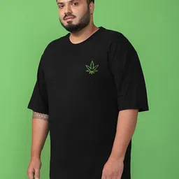 bewakoof Men's 100% Cotton Graphic Print Oversized Fit Round Neck Plus Size T-Shirt image 3