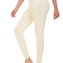 aviska Women Leggings/CHURIDHAR Leggings Half White image 3