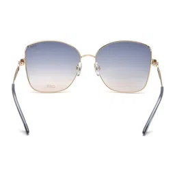 idee sunglasses| 100% UV protected | Gradient | Full Rim | Butterfly | Women | Large | Shiny Light gold Alloy Metal Frame | Blue Gradient Polycarbonate Lens image 4