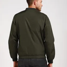 dennis lingo Regular Fit Full Sleeves Rib Collar Solid Men Jacket image 4