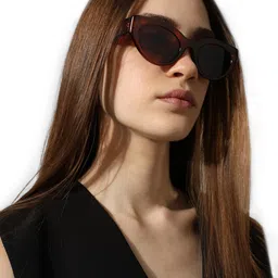 only Women Solid PolyCarbonate Brown Sunglasses image 3