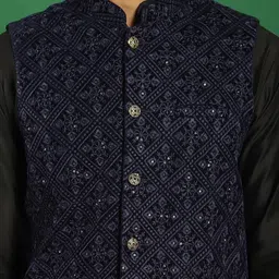 jompers Mens Sequins Velvet Nehru Jacket image 5