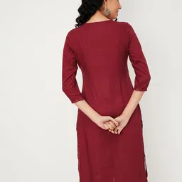 max Women's Rayon Blend Solid Regular Kurta image 5