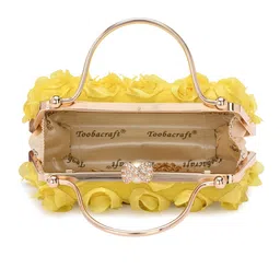 tooba Black Handcrafted Beautiful Design Bling Box Clutch Bag for Girls image 5