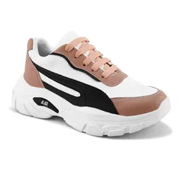 xe looks Women's Soft,Comfortable Lace up Sneakers, Durable & Trendy Shoes | Walking & All Day Casual Wear image 5