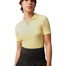 ONLY Women's Solid Regular Fit T-Shirt image 2
