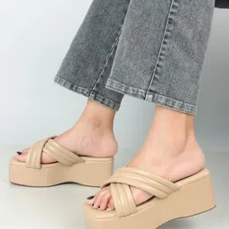 smart & sleek Women Trendy Style Comfortable Platform Heels image 4