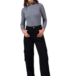 kotty Women's Straight || Slim || Fit Solid Comfortable and Strechable || Distressed || Cargo's Jeans image 1