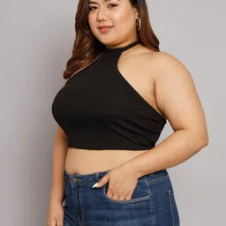 funday fashion Casual Relaxed Fit Sleeveless Solid Plus Size Women's Top image 3